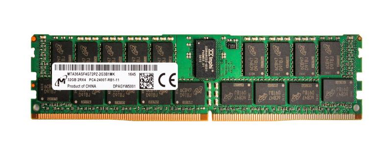 MTA36ASF4G72PZ-2G3B1 Micron 32GB PC4-19200 DDR4-2400MHz Registered ECC CL17 288-Pin DIMM 1.2V Dual Rank Memory Module