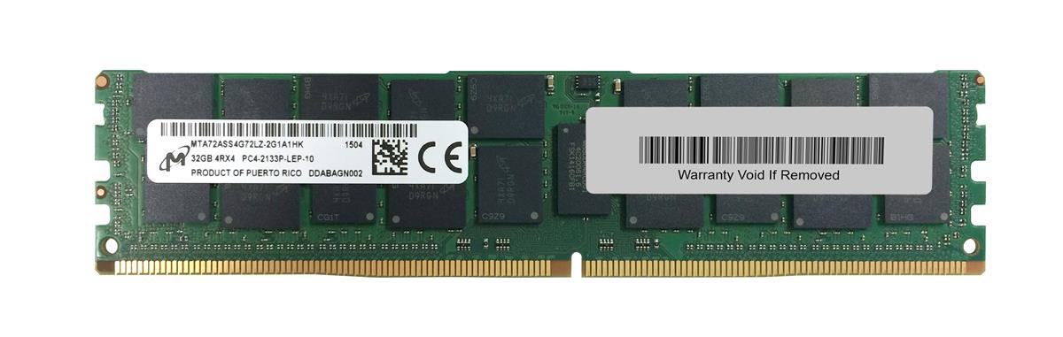 MTA72ASS4G72LZ-2G1A1HK Micron 32GB PC4-17000 DDR4-2133MHz Registered ECC CL15 288-Pin Load Reduced DIMM 1.2V Quad Rank Memory Module