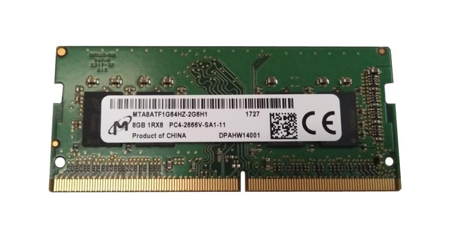 MTA8ATF1G64HZ-2G6 Micron 8GB PC4-21300 DDR4-2666MHz non-ECC Unbuffered CL19 260-Pin SoDimm 1.2V Single Rank Memory Module
