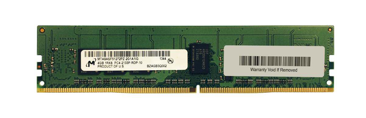 MTA9ASF51272PZ-2G1A1IG Micron 4GB PC4-17000 DDR4-2133MHz ECC Registered CL15 288-Pin DIMM 1.2V Single Rank Memory Module