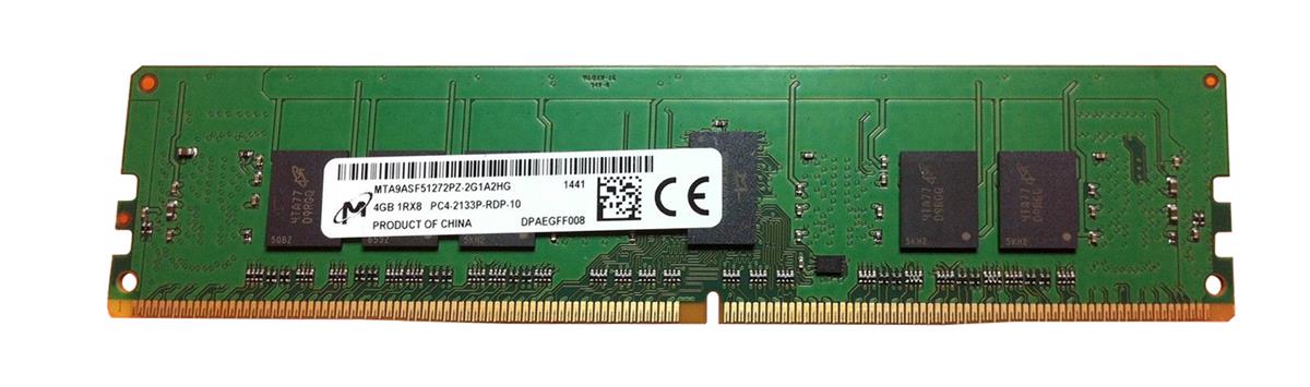 MTA9ASF51272PZ-2G1A2HG Micron 4GB PC4-17000 DDR4-2133MHz ECC Registered CL15 288-Pin DIMM 1.2V Single Rank Memory Module