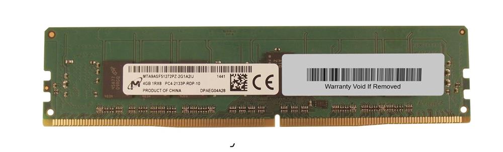 MTA9ASF51272PZ-2G1A2IJ Micron 4GB PC4-17000 DDR4-2133MHz ECC Registered CL15 288-Pin DIMM 1.2V Single Rank Memory Module