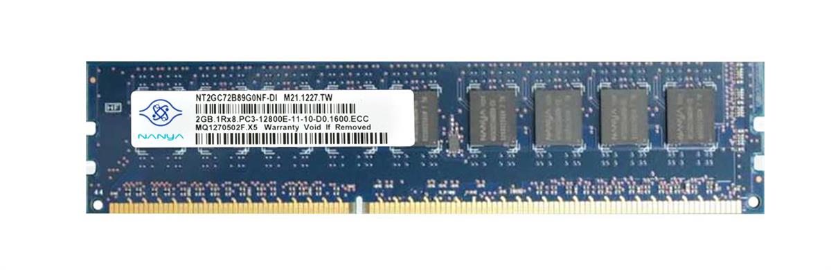 NT2GC72B89G0NF-DI Nanya 2GB PC3-12800 DDR3-1600MHz ECC Unbuffered CL11 240-Pin DIMM Single Rank Memory Module