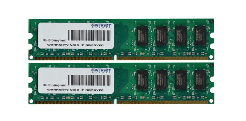 PSD24G667K Patriot 4GB Kit (2 X 2GB) PC2-5300 DDR2-667MHz non-ECC Unbuffered CL5 240-Pin DIMM Dual Rank Memory