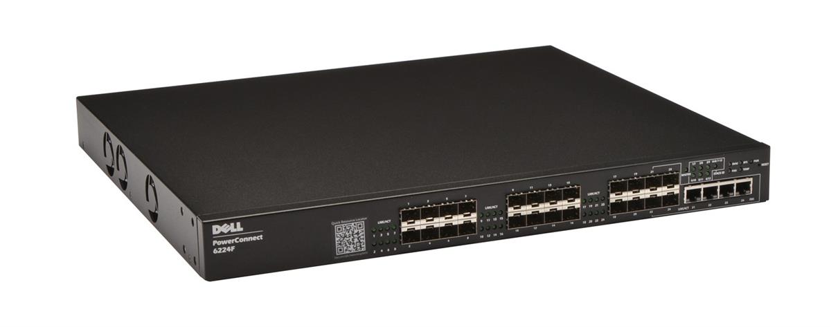 RR224 Dell PowerConnect 6224F 24-Ports 1Gbps Gigabit Stackable Network Switch (Refurbished)