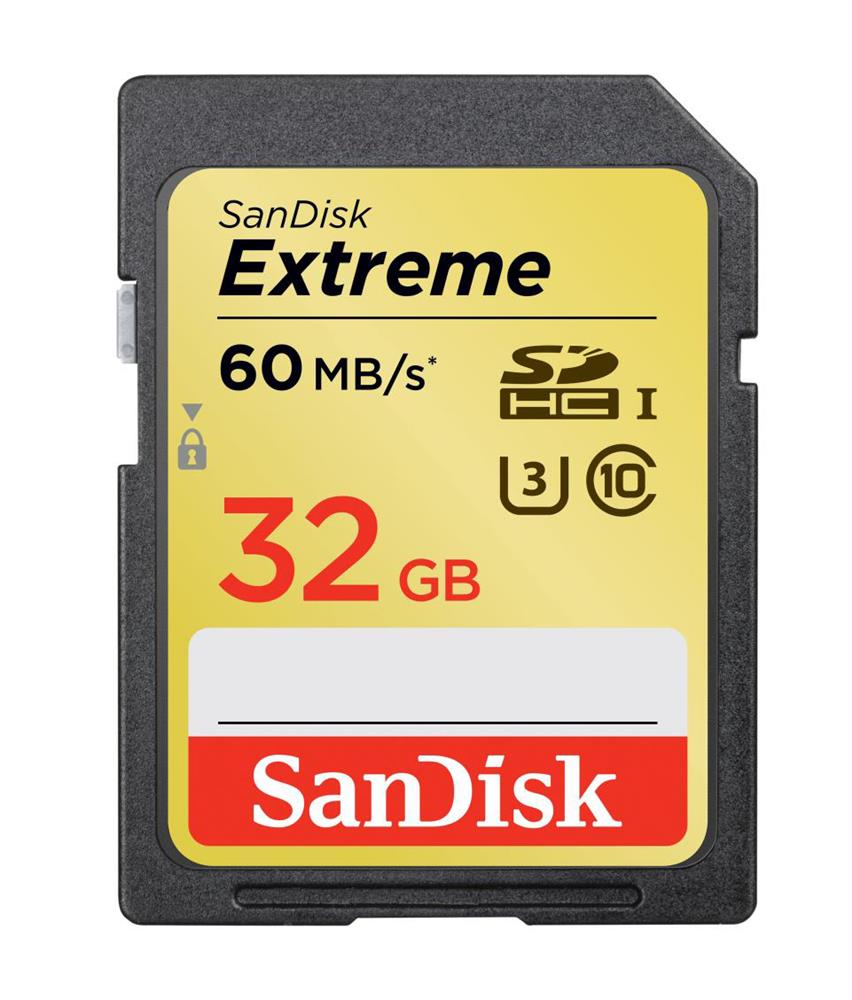 SDSDXN-032G-G46 SanDisk Extreme 32GB Class 10 SDHC UHS-I Flash Memory Card