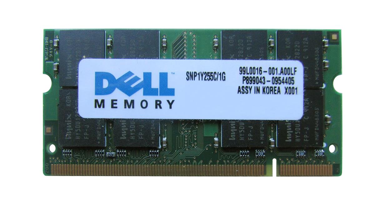 SNP1Y255C/1G Dell 1GB PC2700 DDR-333MHz non-ECC Unbuffered CL2.5 200-Pin SoDimm 2.5V Memory Module