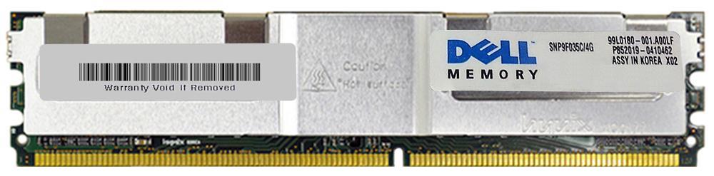 SNP9F035C Dell 4GB PC2-5300 DDR2-667MHz ECC Fully Buffered CL5 240-Pin DIMM Dual Rank Memory Module