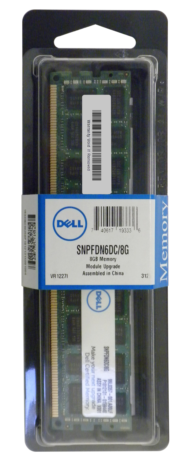 SNPFDN6DC/8G Dell 8GB PC3-8500 DDR3-1066MHz ECC Registered CL7 240-Pin DIMM 1.35V Low Voltage Quad Rank for PowerEdge Servers