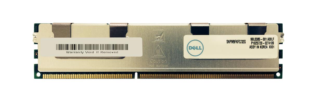 SNPM9FKFC/32G Dell 32GB PC3-10600 DDR3-1333MHz ECC Registered CL9 240-Pin DIMM 1.35V Low Voltage Quad Rank Memory Module