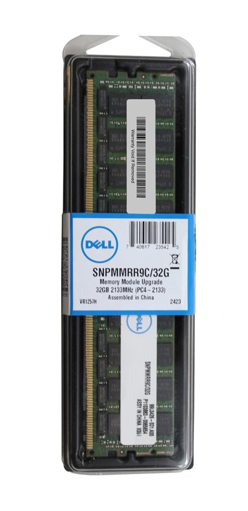 SNPMMRR9C/32G Dell 32GB PC4-17000 DDR4-2133MHz ECC Registered CL15 288-Pin Load Reduced DIMM 1.2V Quad Rank Memory Module
