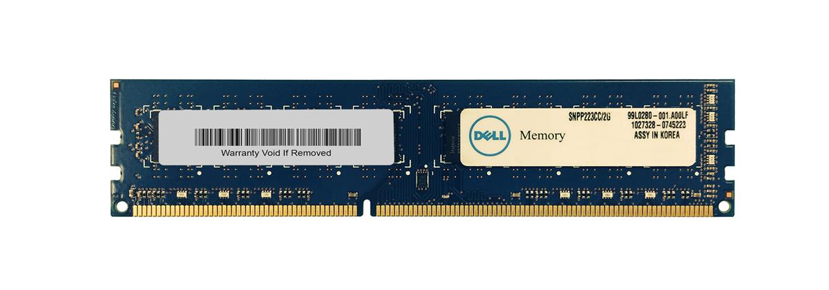 SNPP223CC/2G Dell 2GB PC3-10600 DDR3-1333MHz non-ECC Unbuffered CL9 240-Pin DIMM Dual Rank Memory Module