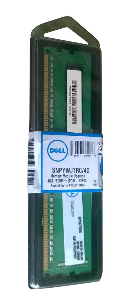 SNPYWJTRC/4G Dell 4GB PC3-12800 DDR3-1600MHz ECC Unbuffered CL11 240-Pin DIMM 1.35V Low Voltage Single Rank Memory Module
