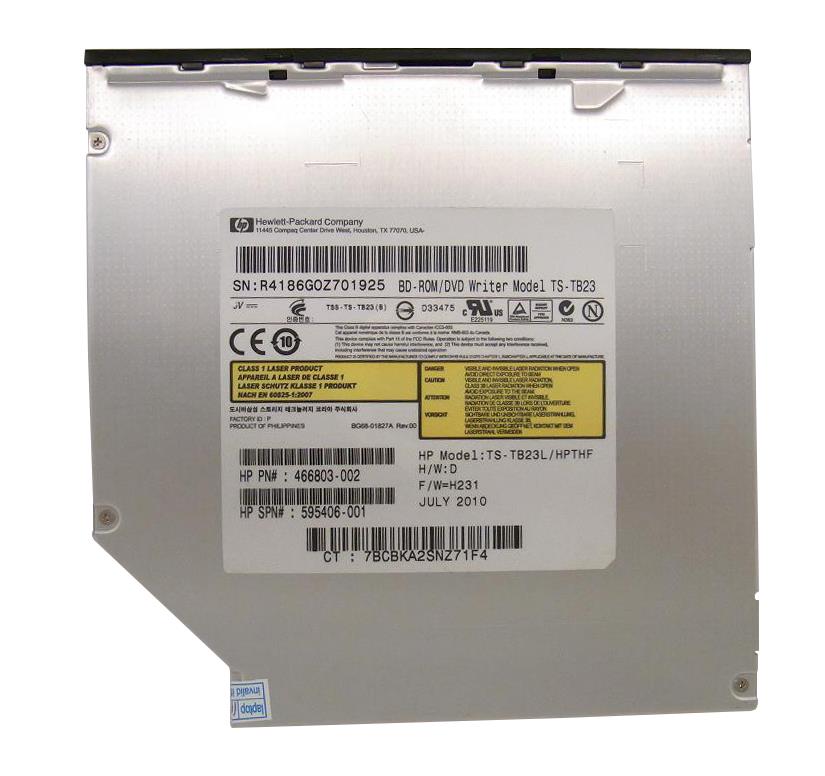 TS-TB23L HP Blu-Ray BD-ROM DVD-RW SuperMulti Dual Layer Lightscribe Slot Loading SATA Optical Drive