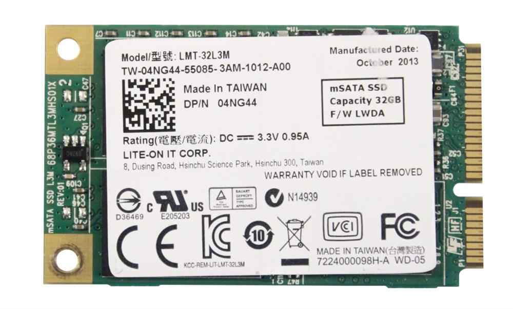 TW-04NG44 Dell 32GB MLC SATA 6Gbps mSATA Internal Solid State Drive (SSD)