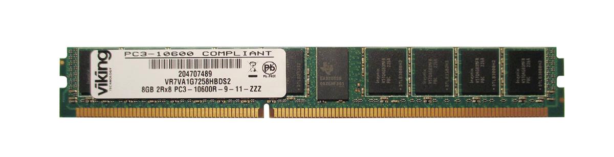 VR7VA1G7258HBDS2 Viking 8GB PC3-10600 DDR3-1333MHz ECC Registered CL9 240-Pin DIMM Very Low Profile (VLP) Dual Rank Memory Module