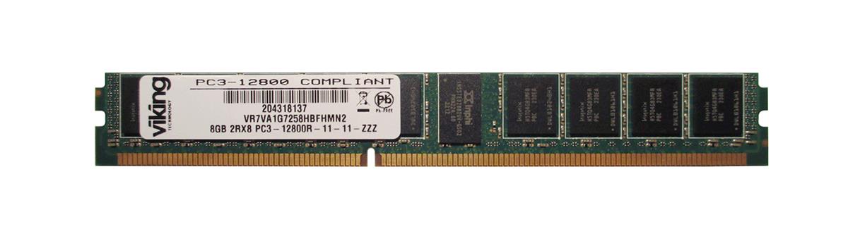 VR7VA1G7258HBFHMN2 Viking 8GB PC3-12800 DDR3-1600MHz ECC Registered CL11 240-Pin DIMM Very Low Profile (VLP) Dual Rank Memory Module