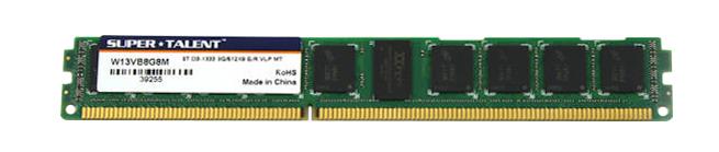 W13VB8G8Lx Super Talent 8GB PC3-10600 DDR3-1333MHz ECC Registered CL9 240-Pin DIMM Very Low Profile (VLP) Dual Rank Memory Module