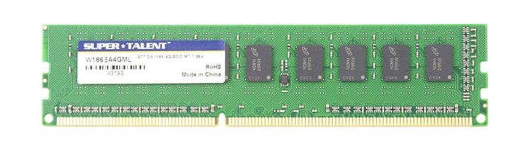 W186EA4GML Super Talent 4GB PC3-14900 DDR3-1866MHz ECC Unbuffered CL13 240-Pin DIMM 1.35V Low Voltage Single Rank Memory Module