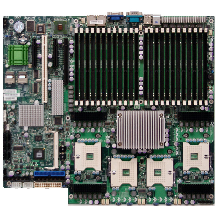 X7QCE SuperMicro Quad FC-PGA6 Intel 7300 Chipset Intel Xeon MP Processors Support DDR2 24x DIMM 6x SATA 3.0Gb/s Proprietary Server Motherboard (Refurbished)