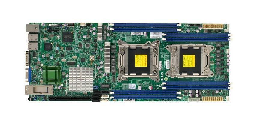 X9DRT-PIBQ SuperMicro Dual Socket R LGA 2011 Xeon E5-2600 / E5-2600 V2 Processor Intel C602 Chipset DDR3 16 x DIMM 4 x SATA Proprietary Twin Server Motherboard (Refurbished)