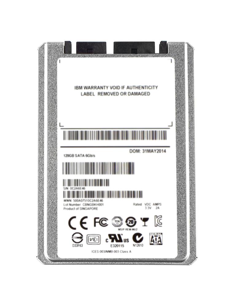 00AJ335 IBM 120GB MLC SATA 6Gbps Enterprise Value 1.8-inch Internal Solid State Drive (SSD)