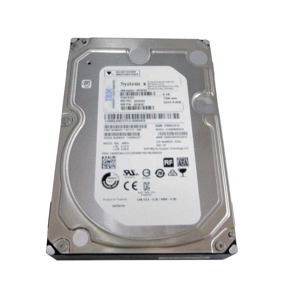 00FN184 Lenovo 6TB 7200RPM SATA 6Gbps Nearline (512e) 3.5-inch Internal Hard Drive