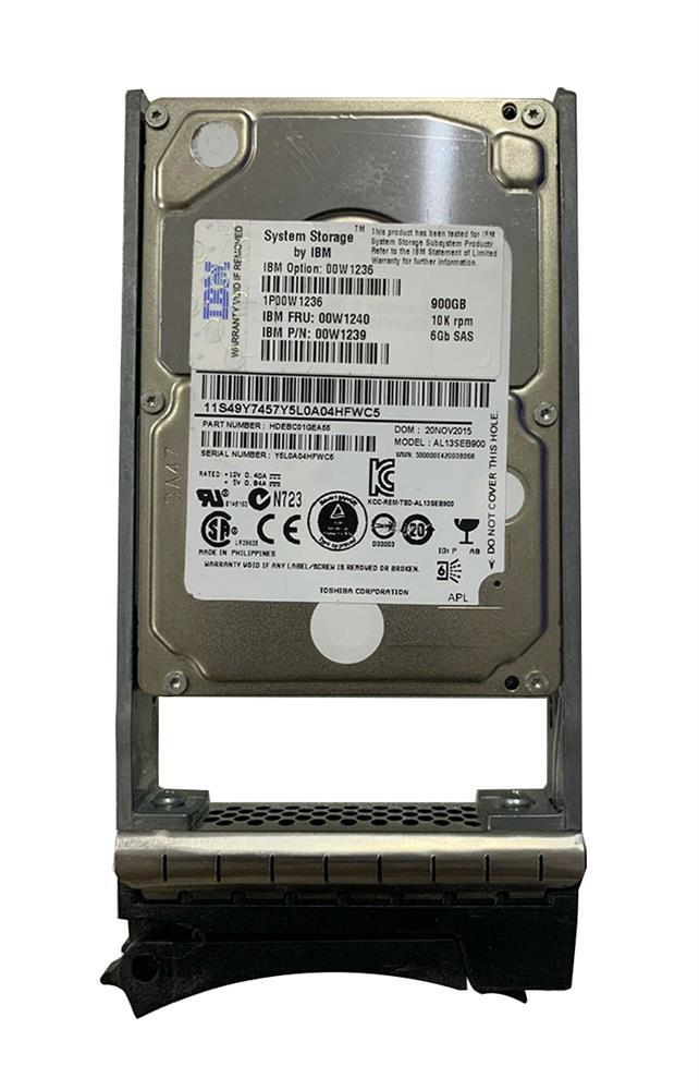 00W1236-01 IBM 900GB 10000RPM SAS 6Gbps Hot Swap 2.5-inch Internal Hard Drive