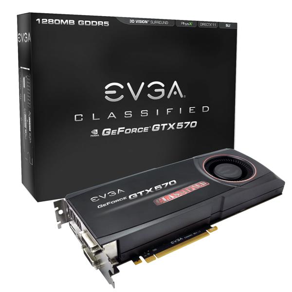 012-P3-1578-AR EVGA GeForce GTX 570 Classified 1280MB 320-Bit GDDR5 PCI Express 2.0 x16 HDCP Ready SLI Support Video Graphics Card