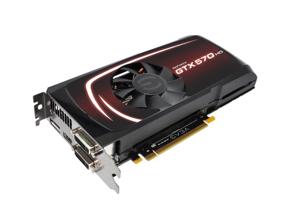 012P31573A1 EVGA Nvidia GeForce GTX 570 1280MB GDDR5 320-Bit Mini HDMI / DisplayPort / Dual DVI PCI-Express 2.0 x16 Video Graphics Card