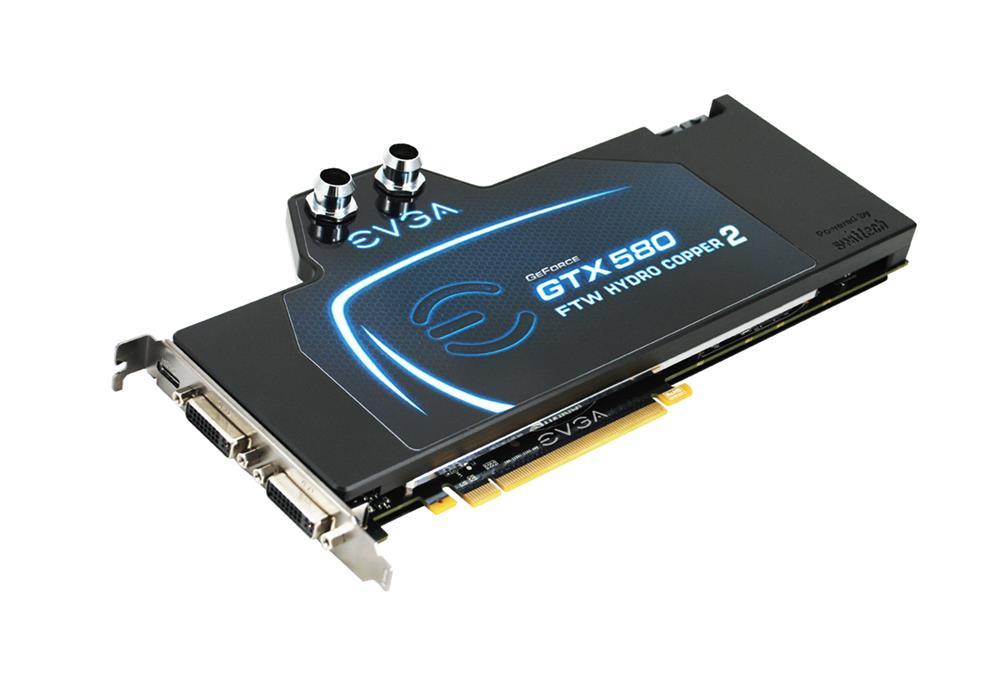 015-P3-1589-KE EVGA Nvidia GeForce GTX 580 FTW Hydro Copper 1536MB GDDR5 Dual DVI / Mini-HDMI / Ready SLI Support PCI-Express 2.0 Video Graphics Card