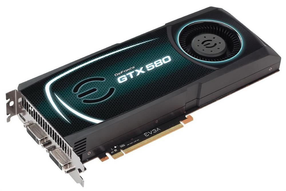 015P31580K4 EVGA GeForce GTX 580 1536MB 384-Bit GDDR5 PCI Express 2.0 x16 Dual DVI/ mini HDMI/ HDCP Ready SLI Support Video Graphics Card