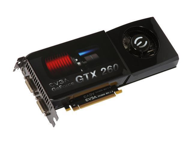 017-P3-1165-A1 EVGA GeForce GTX 260 1729MB 448-Bit DDR3 PCI Express 2.0 x16 Dual DVI/ HDMI/ HDTV-out Video Graphics Card