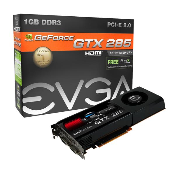 01G-P3-1180-R1 EVGA GeForce GTX 285 1GB DDR3 512-Bit PCI Express 2.0 x16 Dual DVI/ HDTV-Out Video Graphics Card