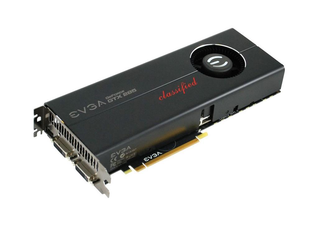 01G-P3-1190-LX EVGA Nvidia GeForce GTX 285 Classified 1GB DDR3 512-Bit Dual DVI / HDTV-Out PCI-Express 2.0 x16 Video Graphics Card