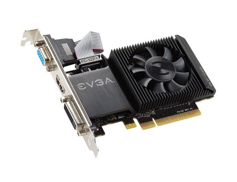 01G-P3-2711-KF EVGA Nvidia GeForce GT 710 1GB DDR3 64-Bit PCI-Express 2.0 Low Profile Video Graphics Card