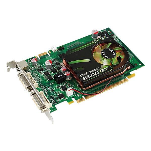 01G-P3-N959-A3 EVGA GeForce 9500 GT 1GB 128-Bit DDR2 PCI Express 2.0 x16 Dual DVI/ HDTV/ S-Video Out/ HDCP Ready/ SLI Supported Video Graphics Card