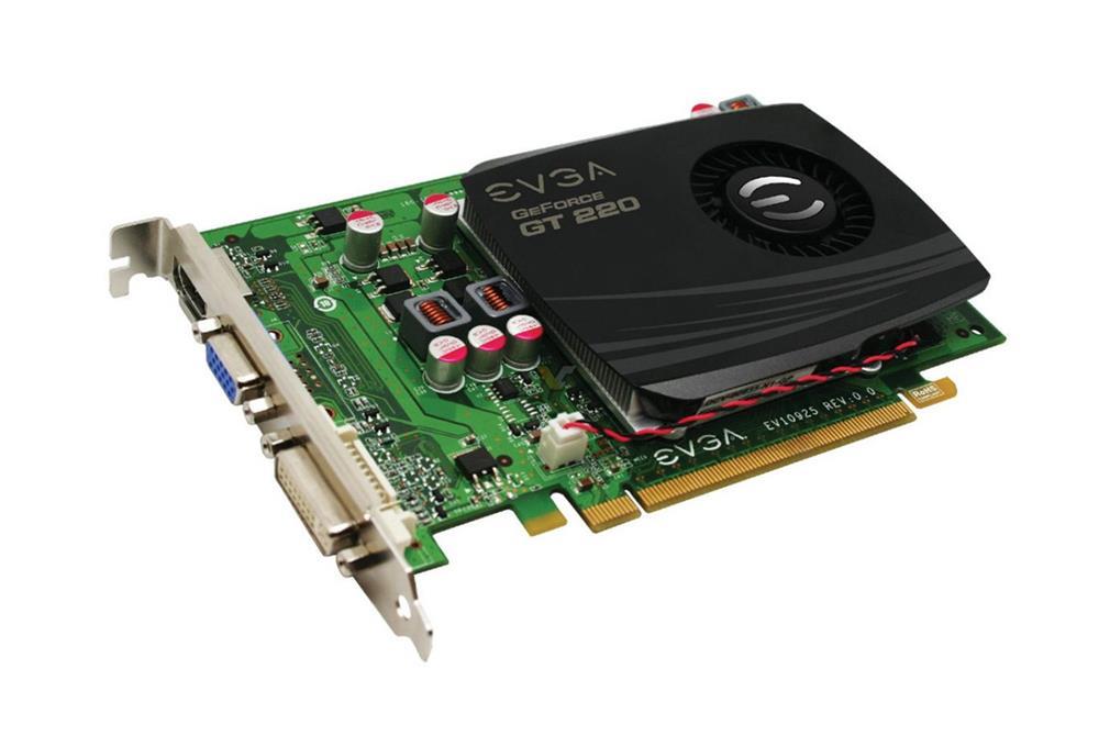 01GP31229A1 EVGA GeForce GT 220 SuperClocked 1GB DDR3 128-bit DVI / VGA / HDMI PCI Express 2.0 x16 Video Graphics Card