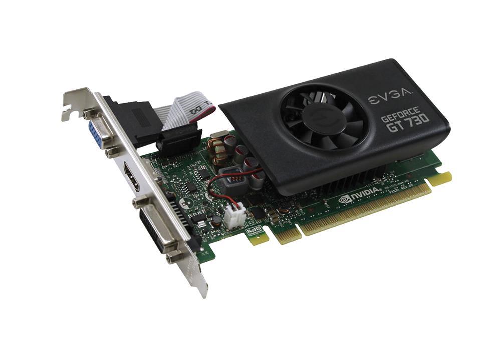 01GP33731KR EVGA GeForce GT 730 1GB 64-Bit GDDR5 PCI Express 2.0 DVI-D/ HDMI Low Profile Video Graphics Card
