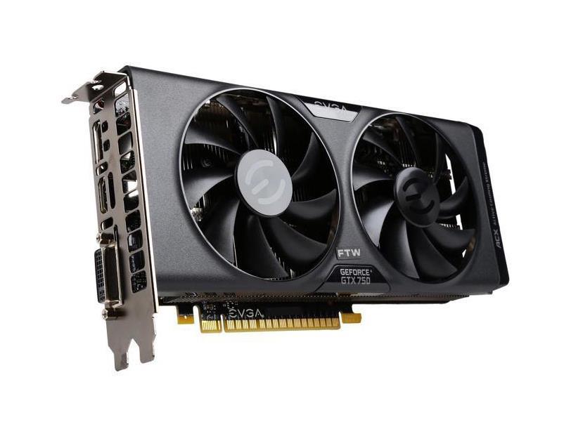 01GP42757KR EVGA Nvidia GeForce GTX 750 FTW 1GB GDDR5 PCI Express DVI/ HDMI/ DisplayPort Video Graphics Card with Acx Cooler