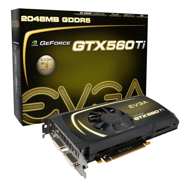 02G-P3-1568-RX EVGA GeForce GTX 560 TI 2GB 256-Bit GDDR5 PCI Express 2.0 x16 HDCP Ready SLI Support Video Graphics Card