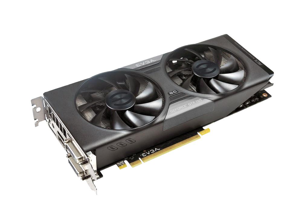 02G-P4-2765-A1 EVGA Nvidia GeForce GTX 760 Superclocked 2GB GDDR5 256-Bit HDMI / DisplayPort / Dual DVI / SLI Support PCI-Express 3.0 x16 Video Graphics Card with ACX Cooler