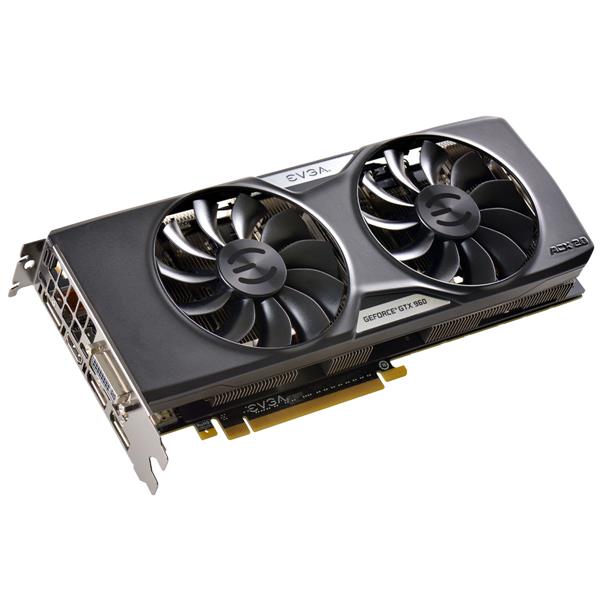 02GP42966KR EVGA GeForce GTX 960 SuperSC 2GB GDDR5 PCI Express 3.0 x16 DVI-I/ HDMI/ 3x DisplayPort Video Graphics Card with ACX 2.0 Cooler