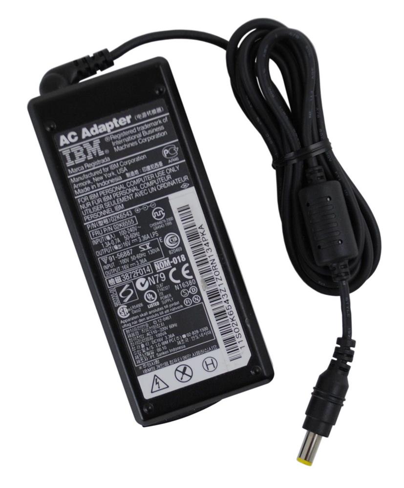 02K6543 IBM 56Watt 16V 3A Ultra Slim AC Adapter for ThinkPad
