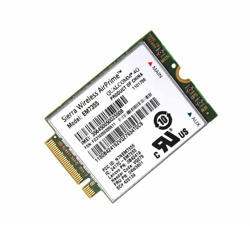 04W3801 Lenovo 42Mbps Gobi500 LTE/EV-DO/HSPA+ NGFF WWAN Card for ThinkPad X1 Carbon