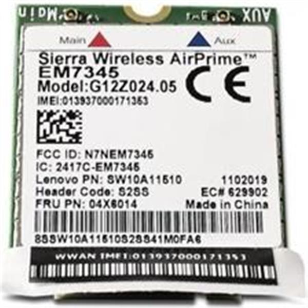 04X6014 Lenovo Sierra EM7345 LTE/ HSPA+ 42Mbps M.2 Wireless Card for ThinkPad X1 Carbon