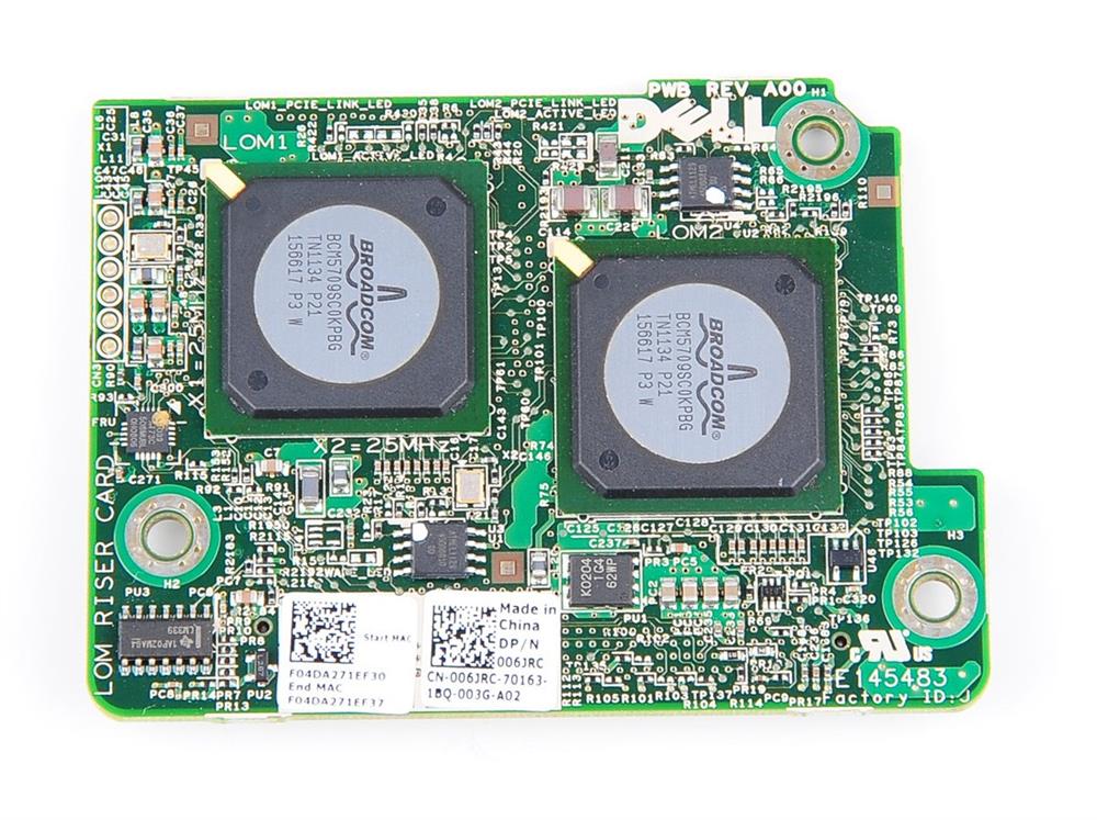 06JRC Dell Broadcom 5709s 4-Ports 10Gbps Embedded Mezzanine Network Interface Card