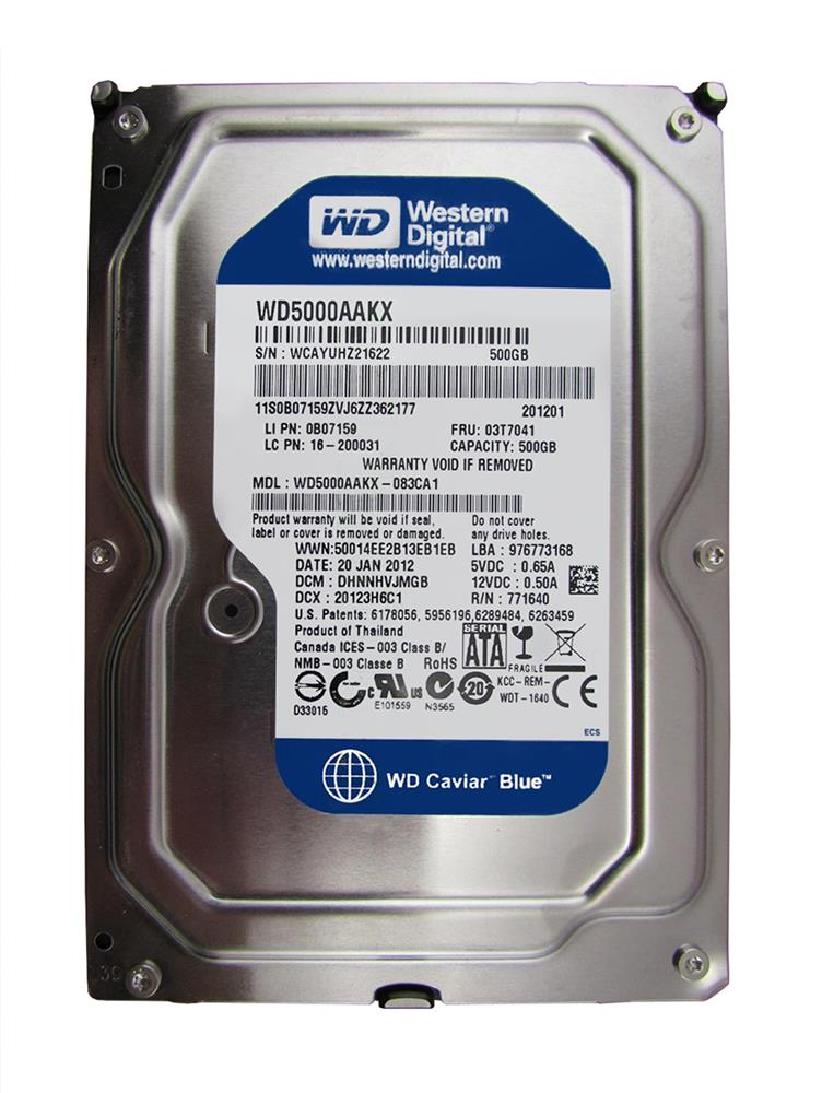 0B07159 IBM 500GB 7200RPM SATA 6Gbps 16MB Cache 3.5-inch Internal Hard Drive