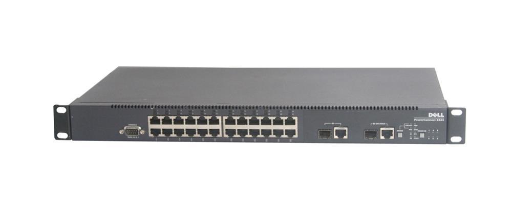 0D0801 Dell Powerconnect 3324 24-Ports 100Base-TX RJ45 Fast Ethernet Stackable Switch with 2x 1000Base-T and 2x SFP (Refurbished)