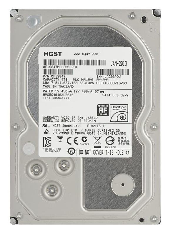 0F19847 HGST Hitachi MegaScale 4000 4TB 5700RPM SATA 6Gbps 64MB Cache (512e) 3.5-inch Internal Hard Drive